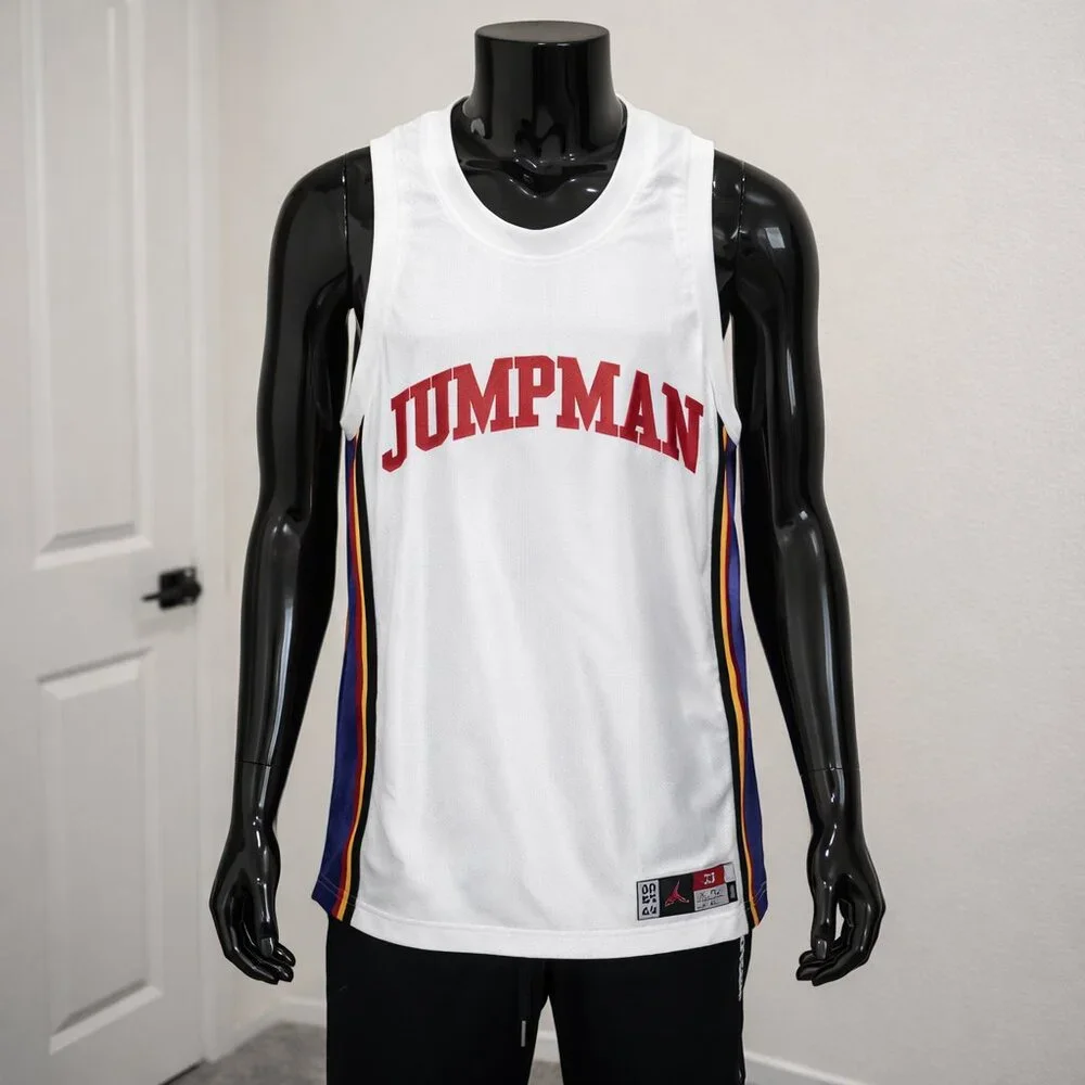 Nike Jordan Jumpman Basketball Jersey White Mens Size L